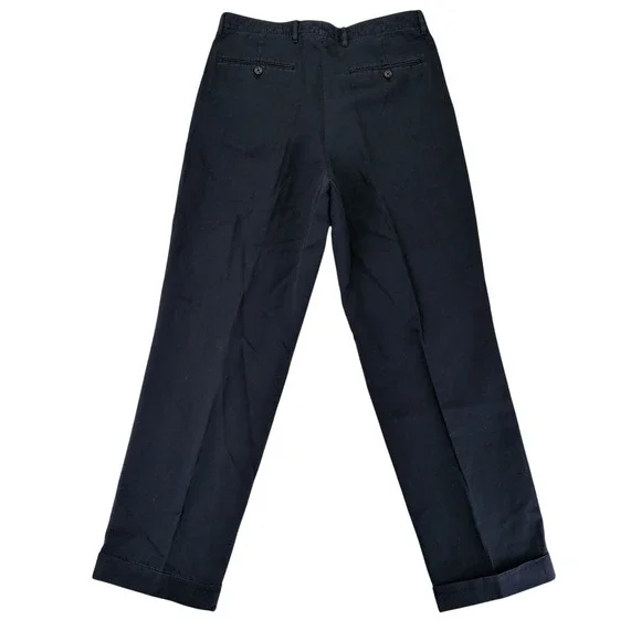 J.Crew Crosby Pleated Cotton Linen Navy Blue Trousers 30x30 CF189 New - Picture 2 of 9